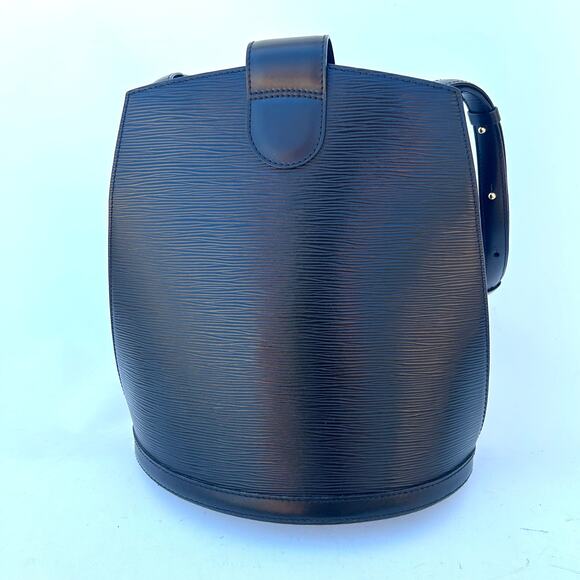 Louis Vuitton Cluny Epi Leather Shoulder Bag Black Bucket Purse Designer - Picture 7 of 13